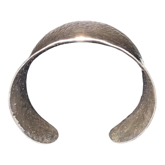 Cuff Bracelet Hammered Finish Sterling Silver Tested Jewelry - Picture 6 of 6